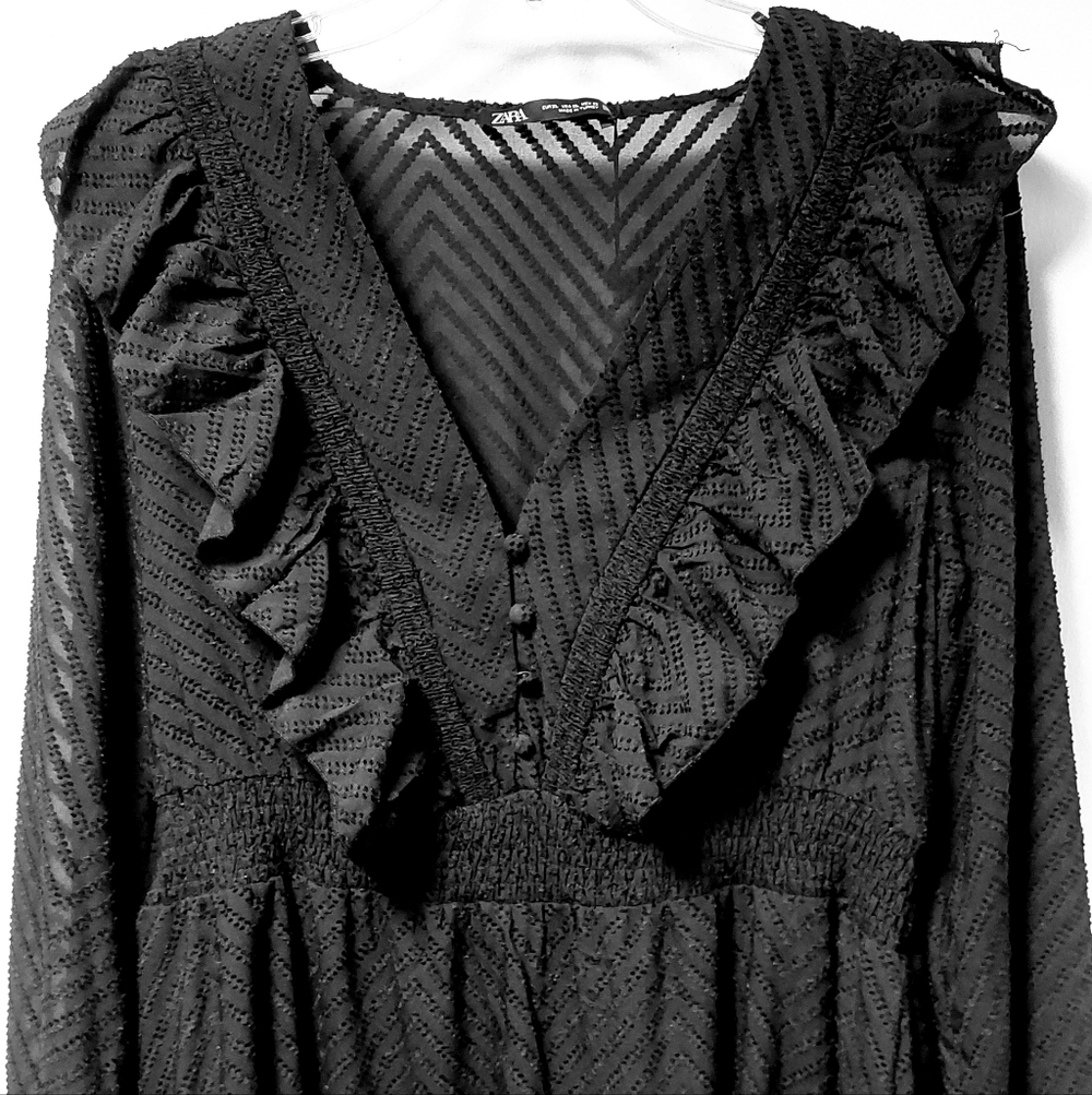 ZARA Dotted Mesh Midi Dress NWT - Picture 14 of 15